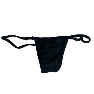 Latin Angel Black Adjustable G-String Thong Bikini Bottom Clubwear Ref 27 Size S